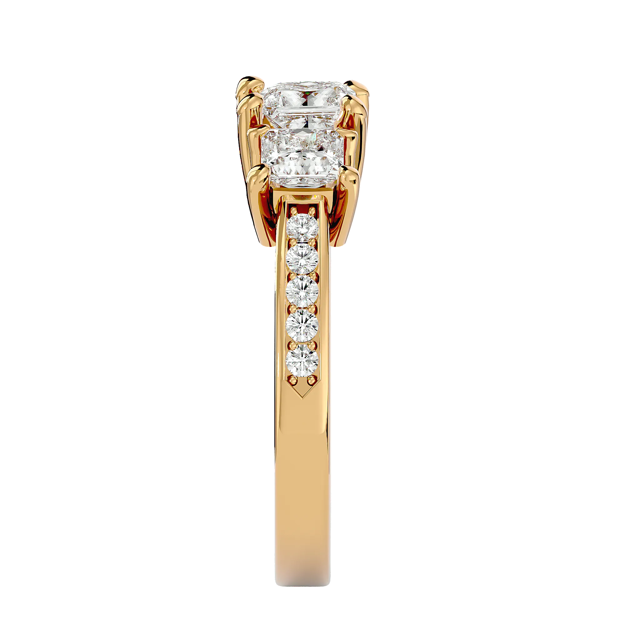 2 ctw Princess-Cut Three Stone Lab Grown Diamond Ring