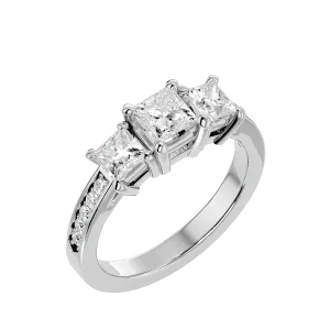 2 ctw Princess-Cut Three Stone Lab Grown Diamond Ring