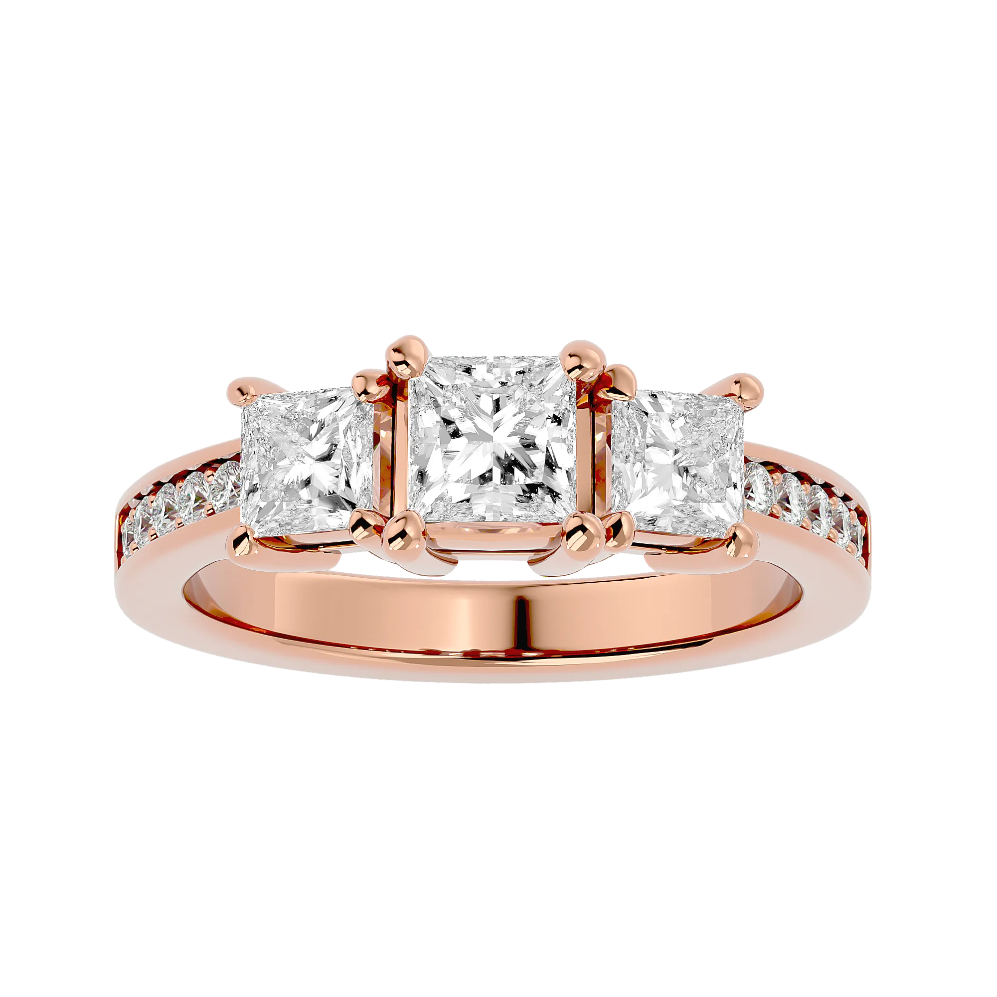 2 ctw Princess-Cut Three Stone Lab Grown Diamond Ring
