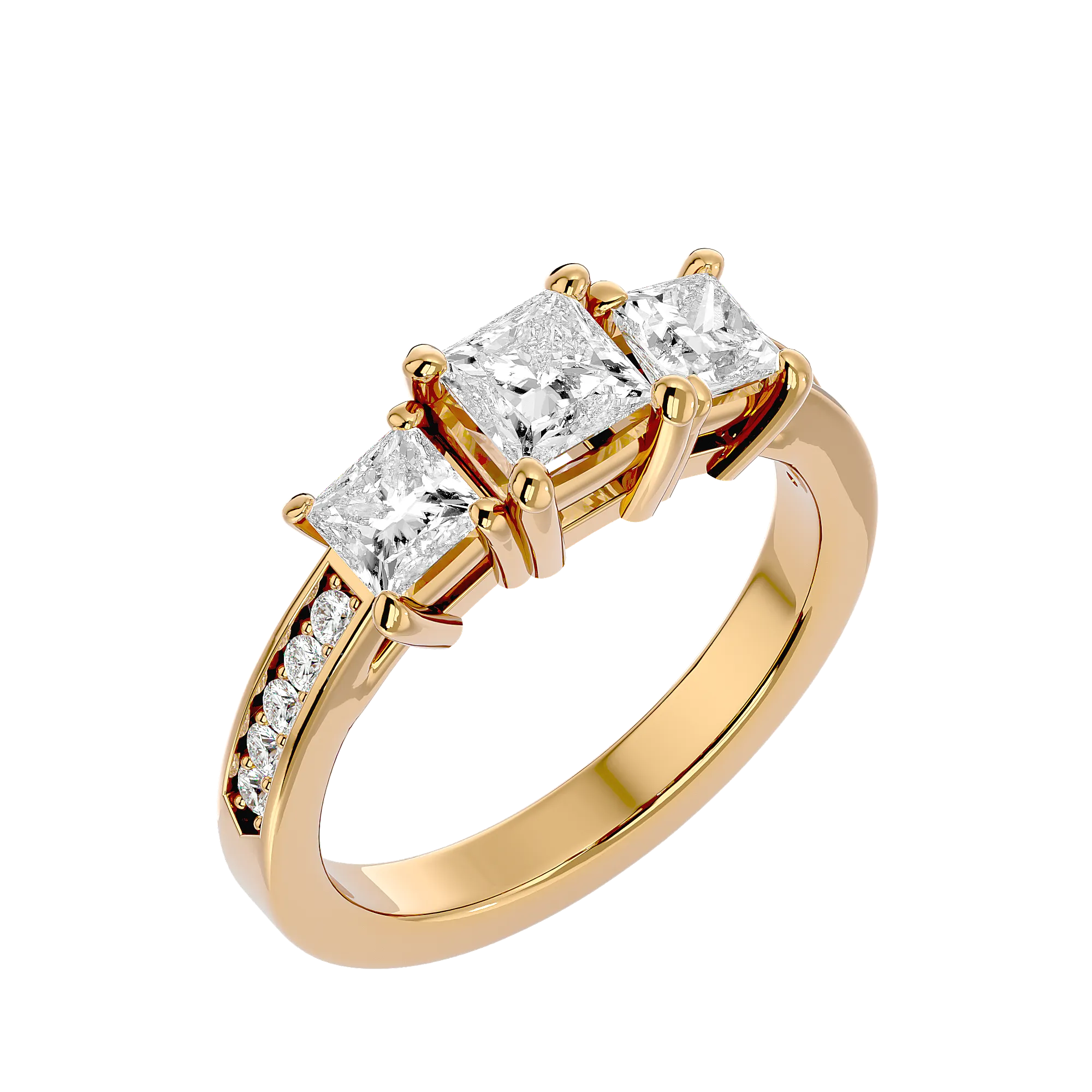 2 ctw Princess-Cut Three Stone Lab Grown Diamond Ring