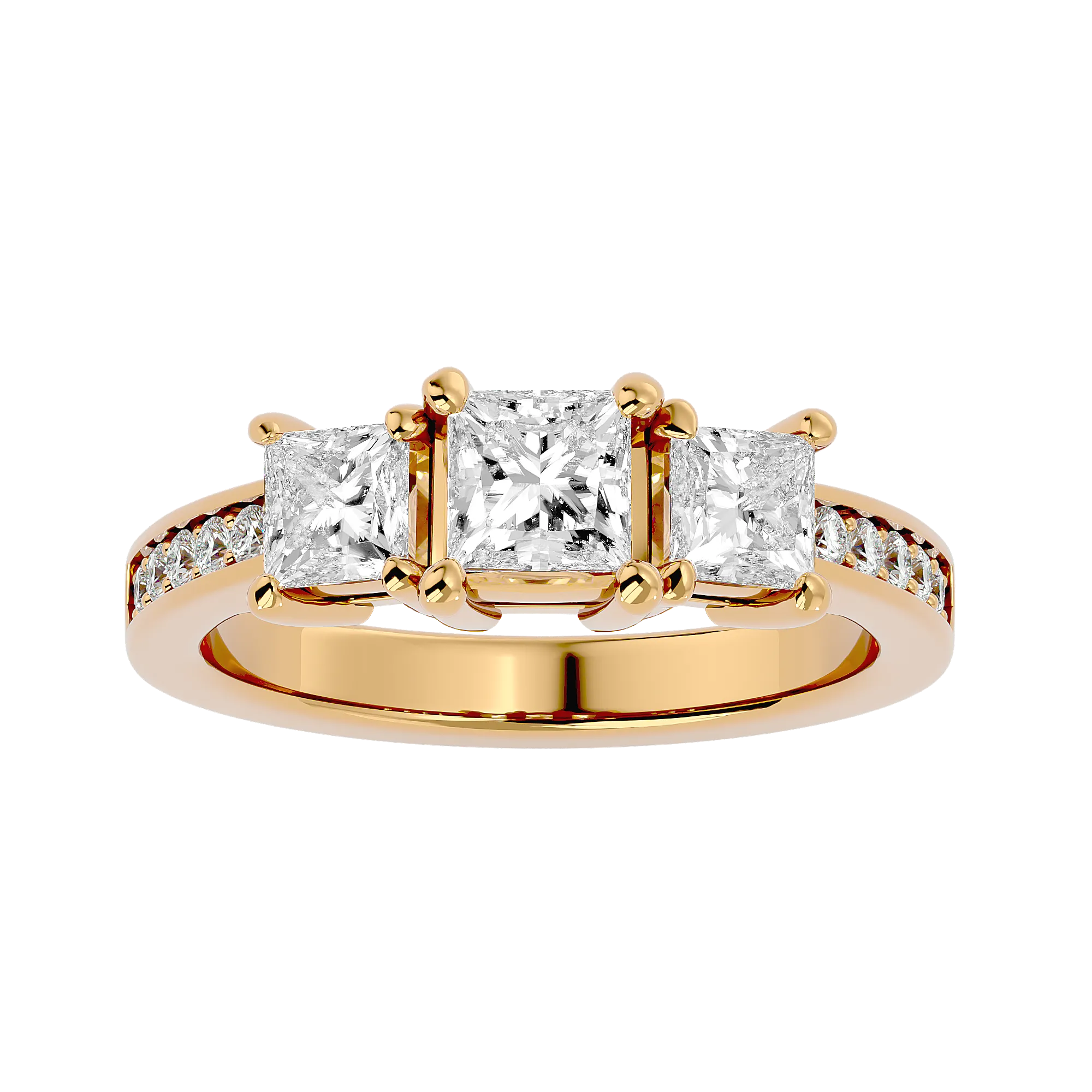 2 ctw Princess-Cut Three Stone Lab Grown Diamond Ring