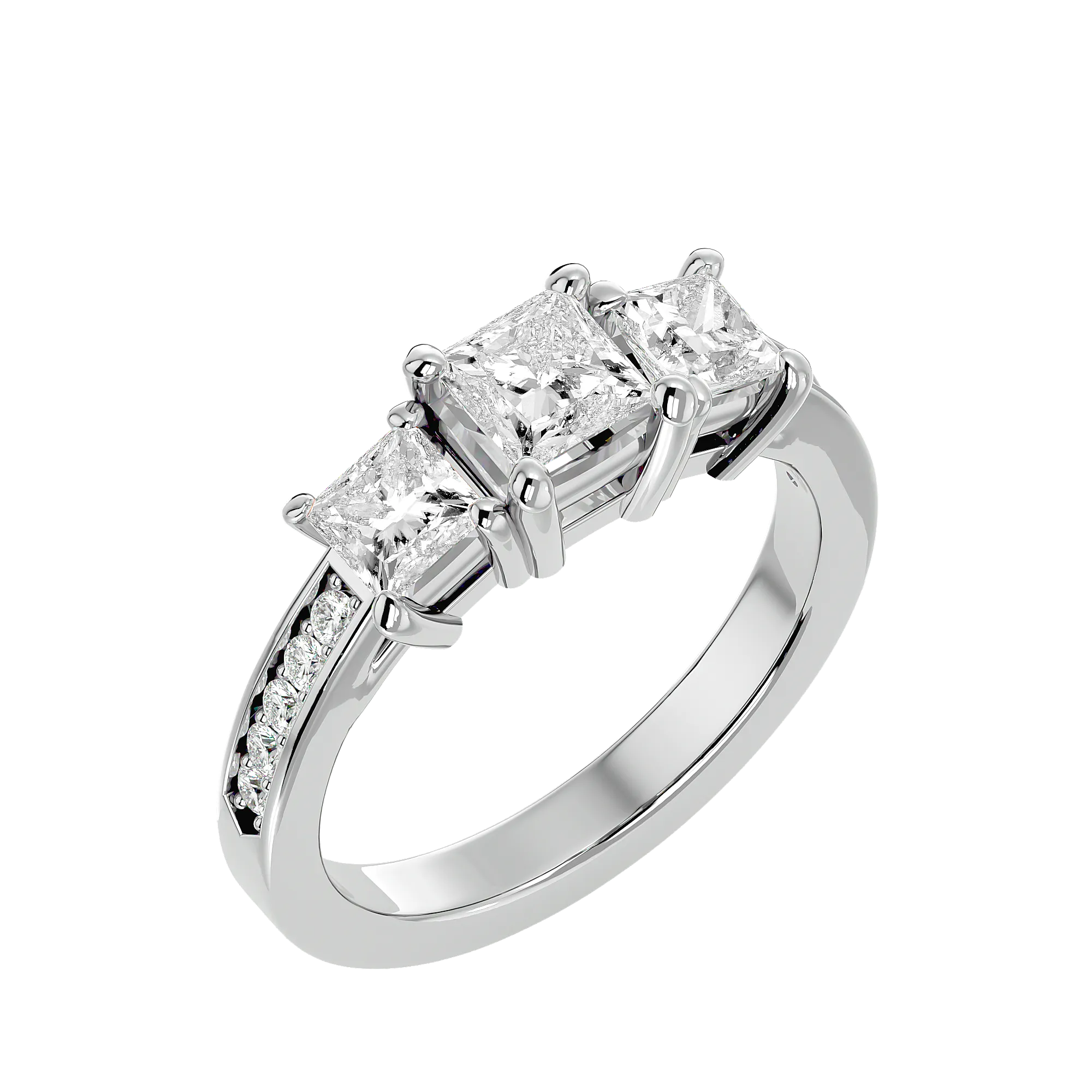 2 ctw Princess-Cut Three Stone Lab Grown Diamond Ring