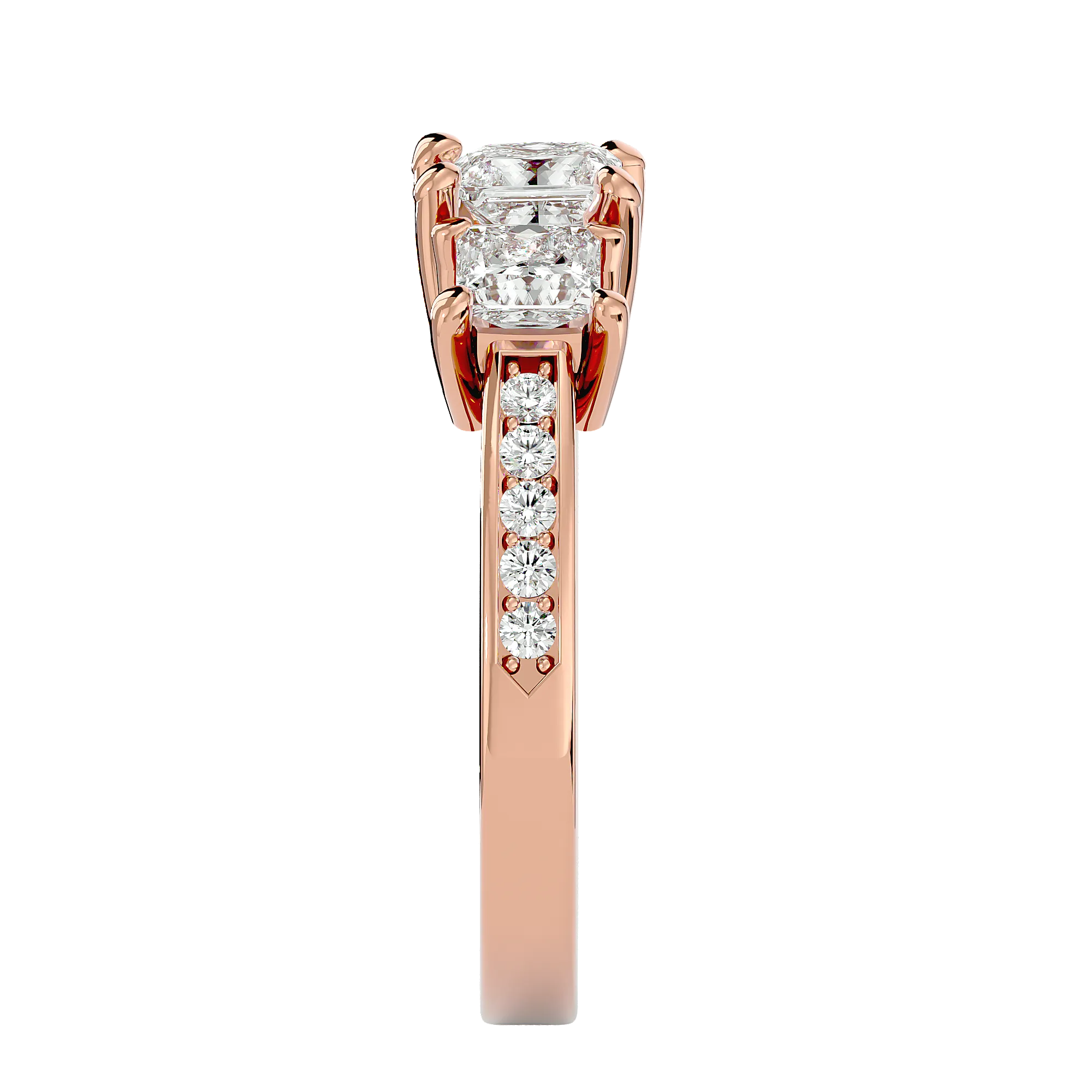 2 ctw Princess-Cut Three Stone Lab Grown Diamond Ring
