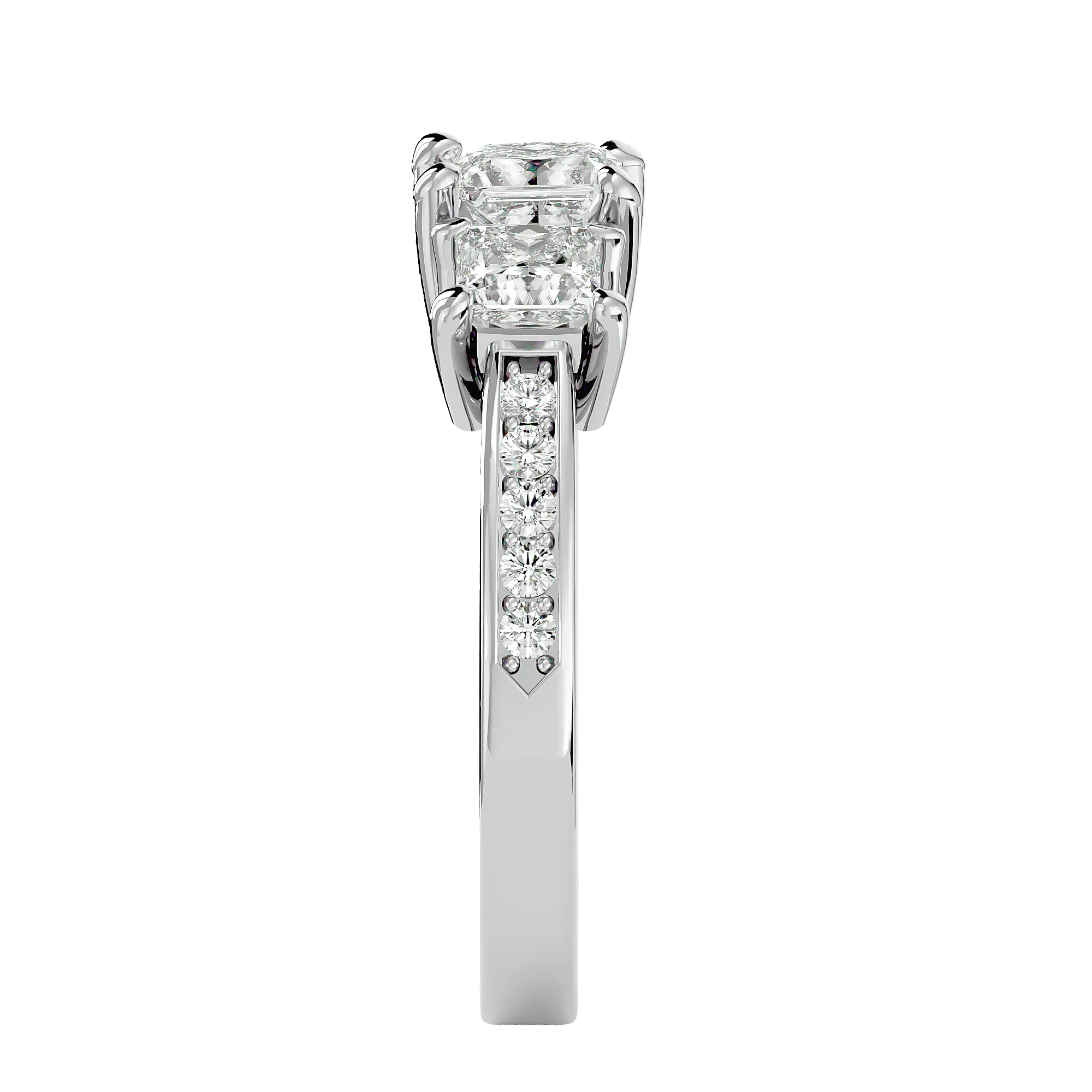 2 ctw Princess-Cut Three Stone Lab Grown Diamond Ring