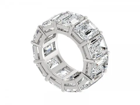 20ct Emerald Cut Engagement Band