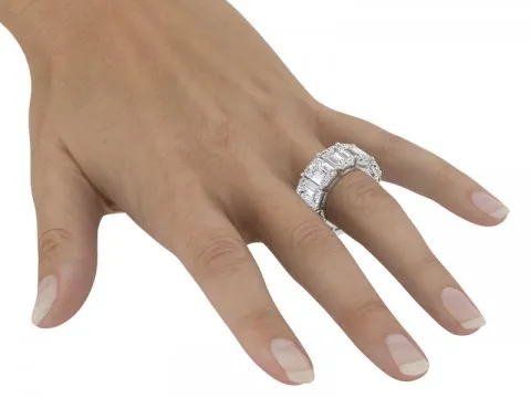 20ct Emerald Cut Engagement Band