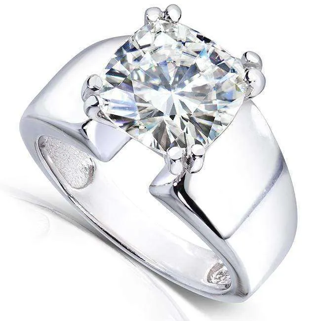 2.8ct Cushion Wide Solitaire Ring