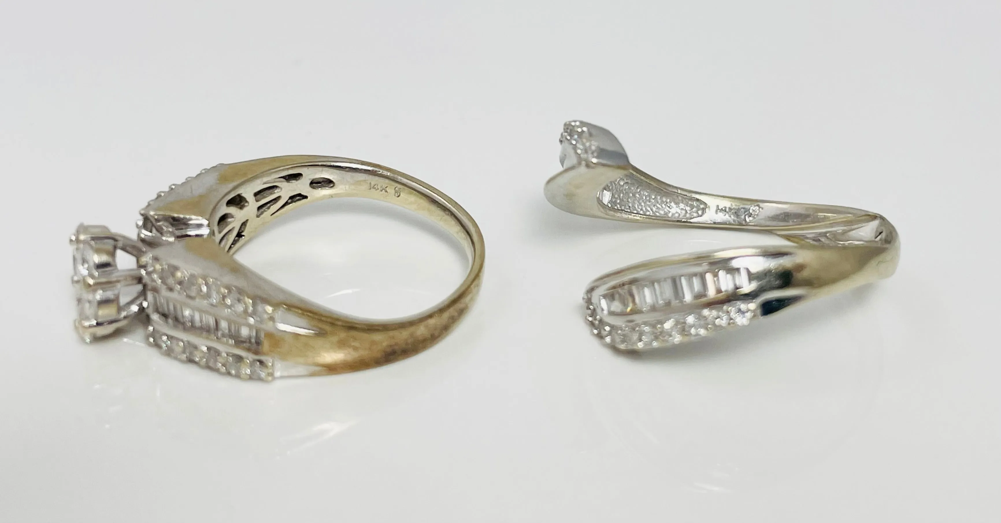 2ctw Natural Diamond 14k White Gold Engagement Ring Set