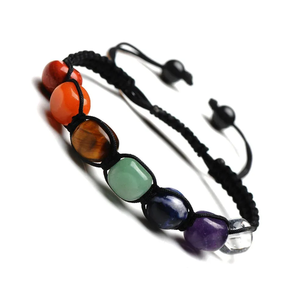 2Pcs 7 Chakra Reiki Healing Crystal Yoga Bracelets for Women