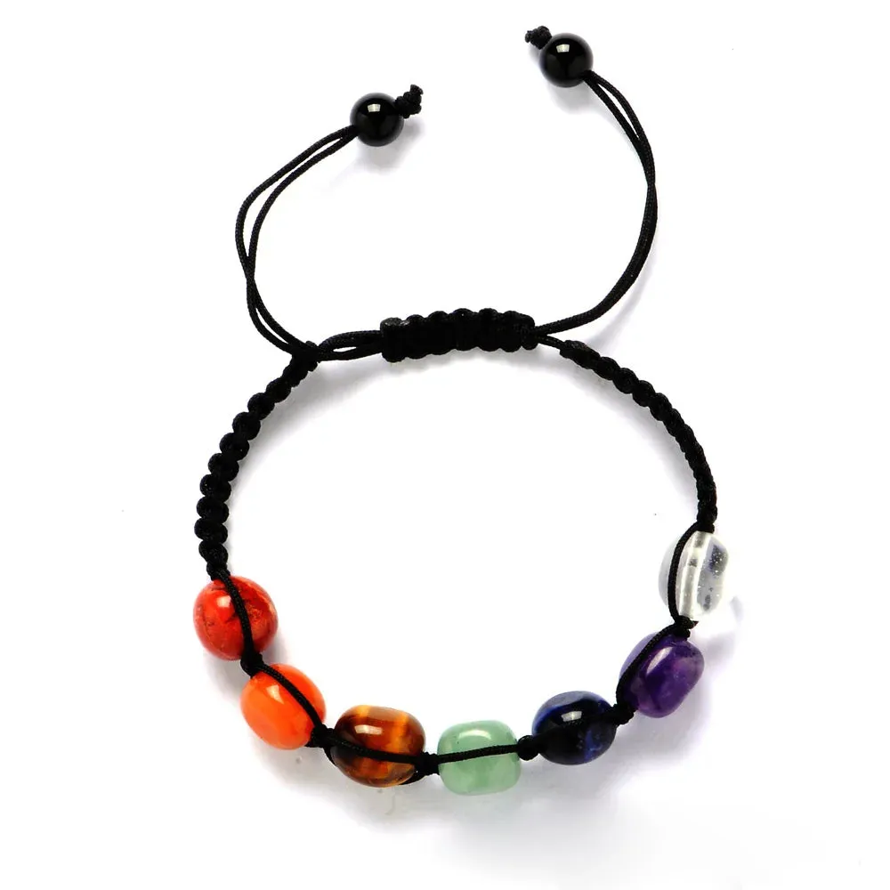 2Pcs 7 Chakra Reiki Healing Crystal Yoga Bracelets for Women