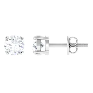 3/4 CT Certified Cubic Zirconia Solitaire Stud Earrings in Gold