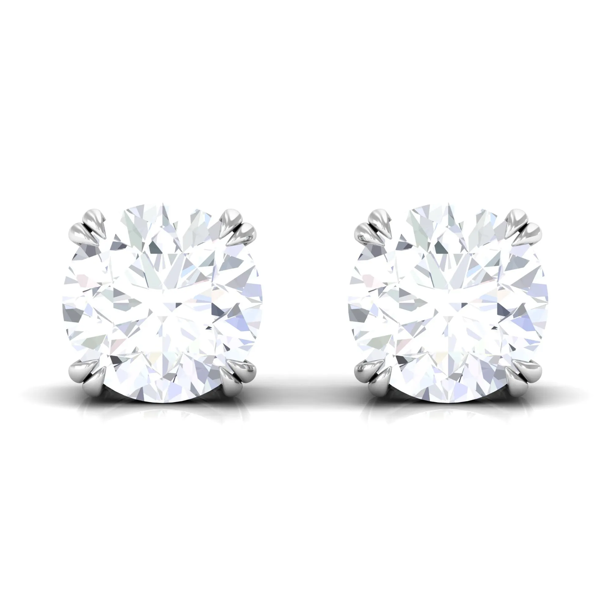 3/4 CT Certified Cubic Zirconia Solitaire Stud Earrings in Gold