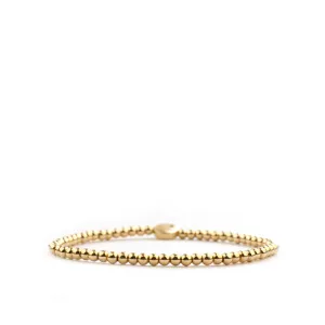 3mm Gold Beaded Ball Bracelet