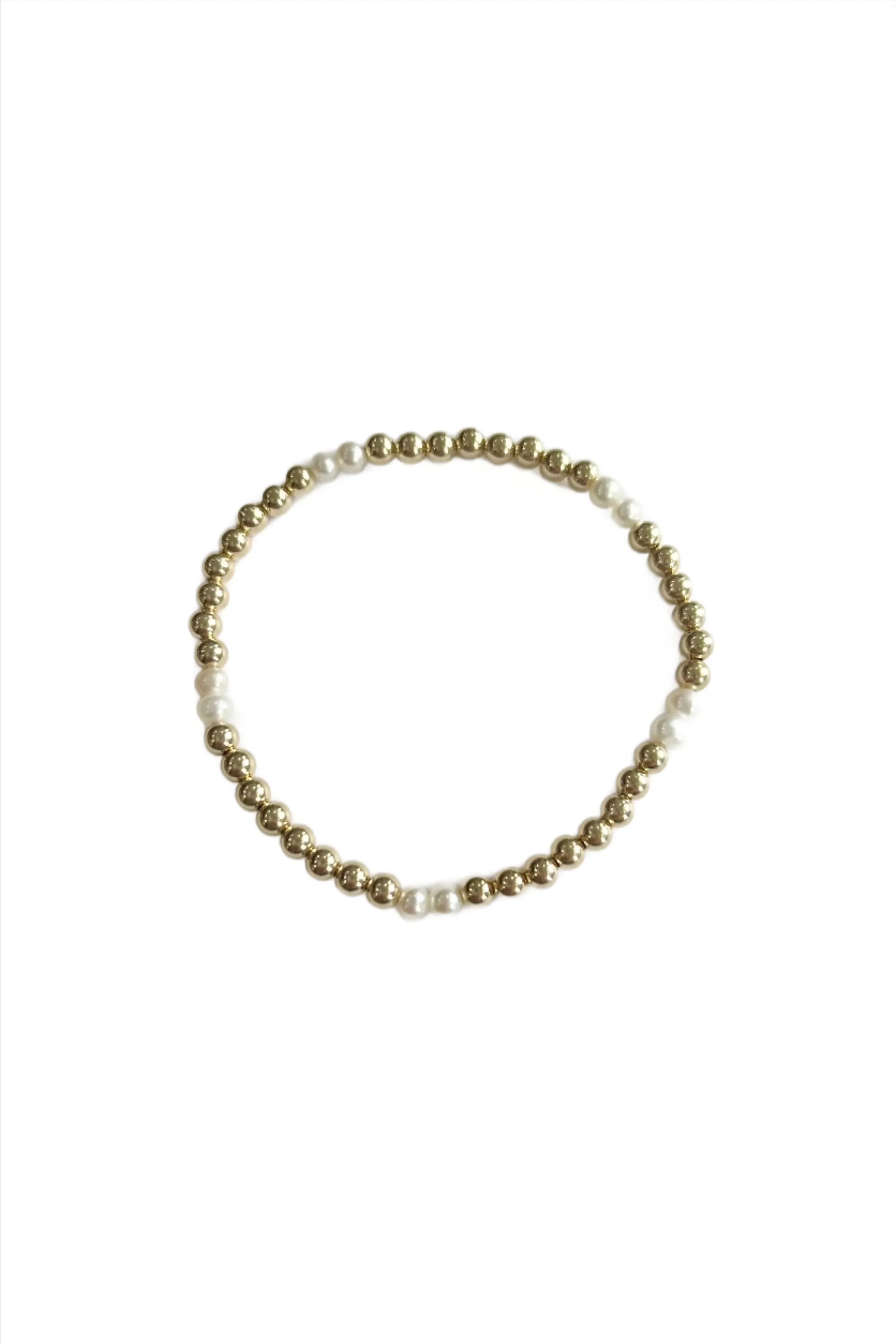 4mm Pearl/Gold Beaded Bracelet