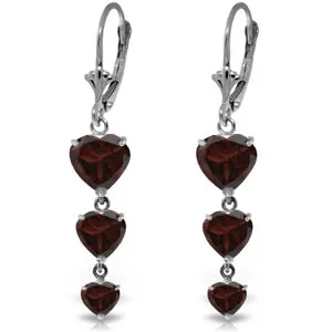 6 Carat 14K Solid White Gold Chandelier Earrings Garnet