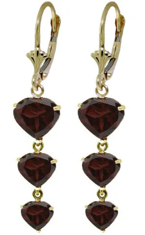 6 Carat 14K Solid White Gold Chandelier Earrings Garnet