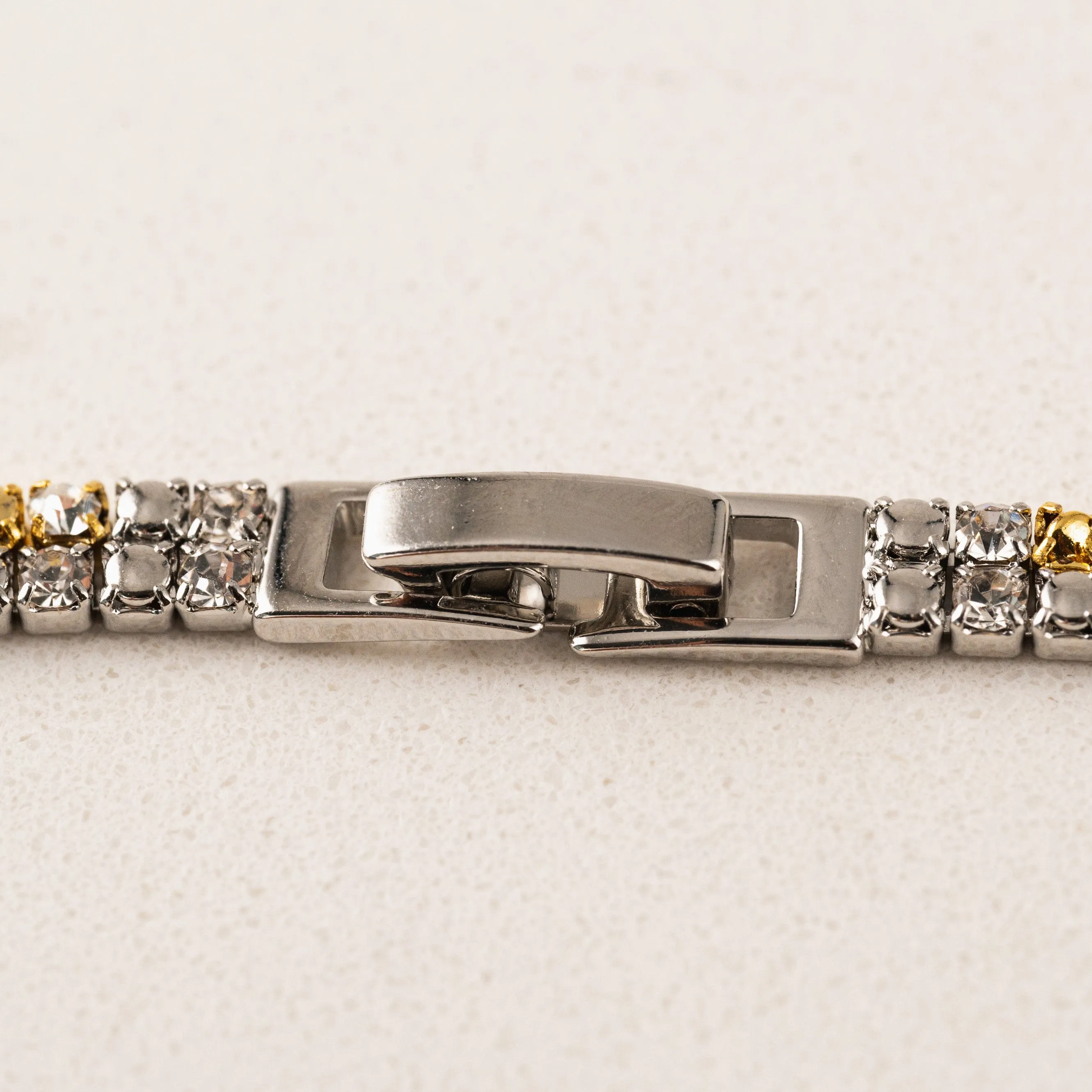 7” Tennis Mixed Metal Double Bracelet