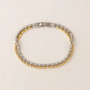 7” Tennis Mixed Metal Double Bracelet