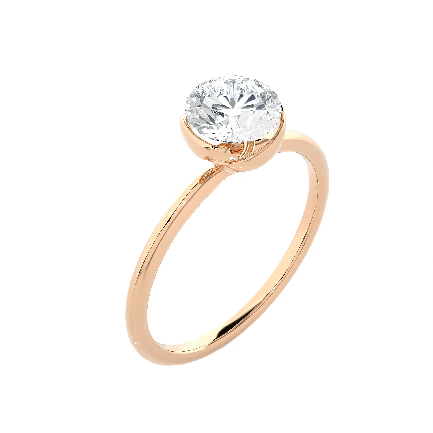7/8 ctw Round Lab Grown Diamond Solitaire Engagement Ring