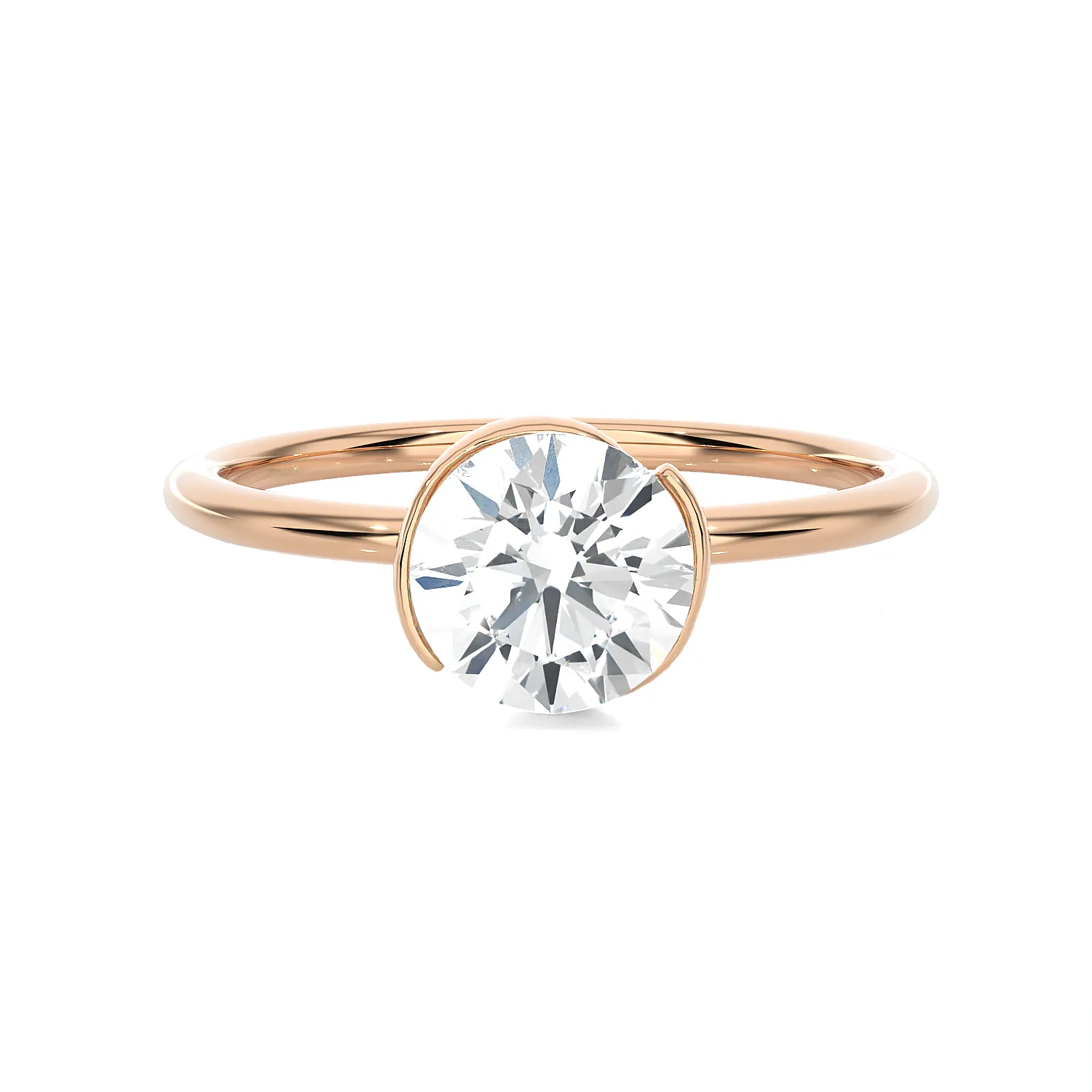 7/8 ctw Round Lab Grown Diamond Solitaire Engagement Ring