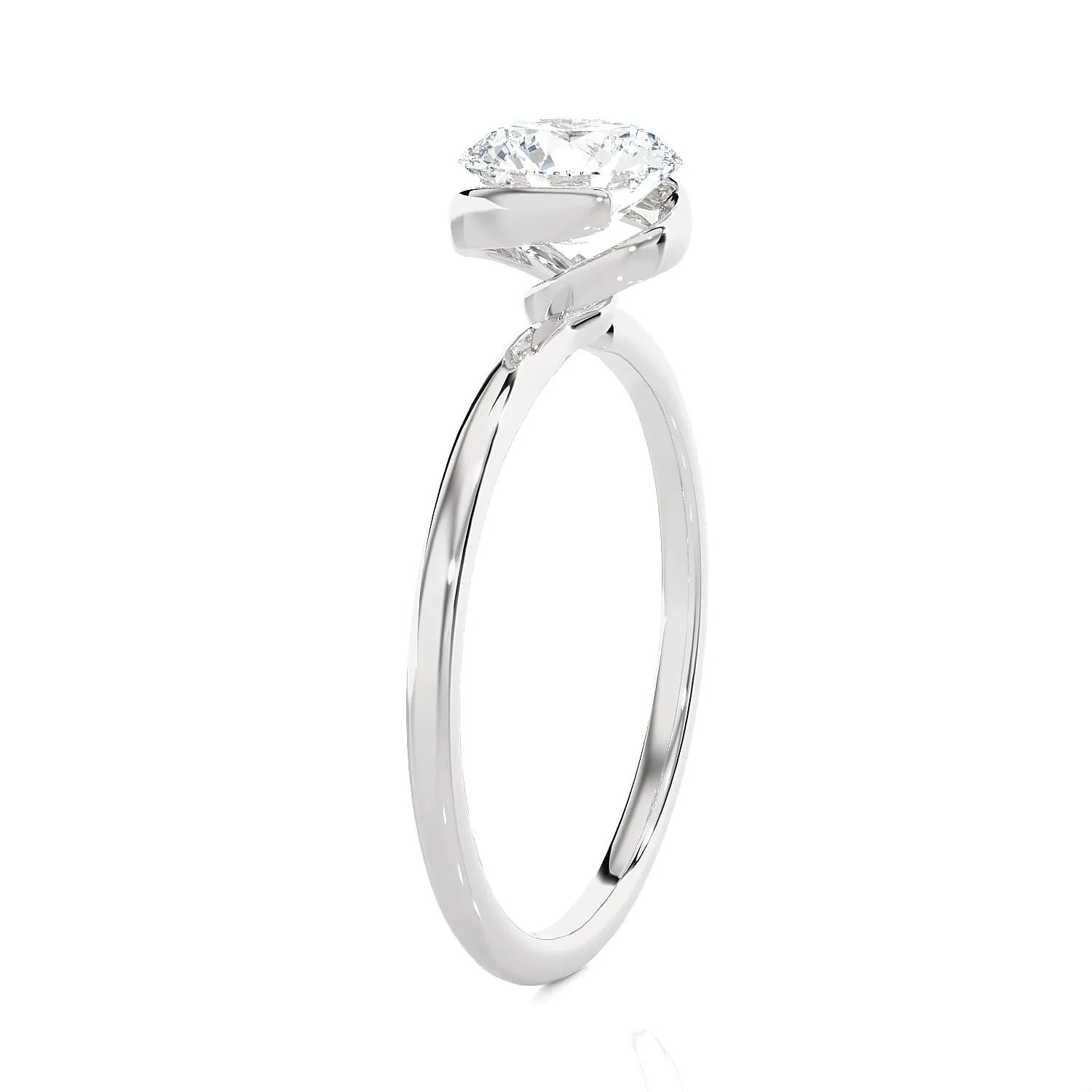 7/8 ctw Round Lab Grown Diamond Solitaire Engagement Ring