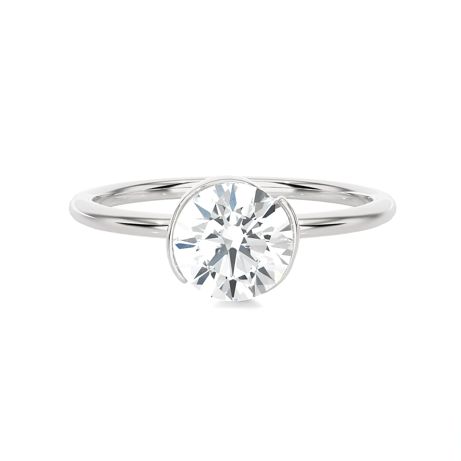 7/8 ctw Round Lab Grown Diamond Solitaire Engagement Ring
