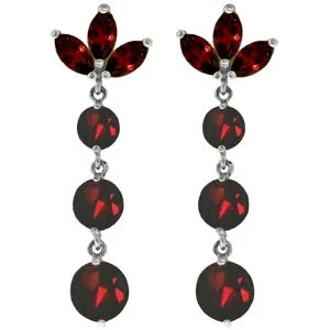8.7 Carat 14K Solid Yellow Gold Dangling Earrings Natural Garnet