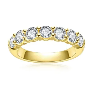 925 Sterling Silver 4mm Round Moissanite Wedding Bands Gold Ring For Women