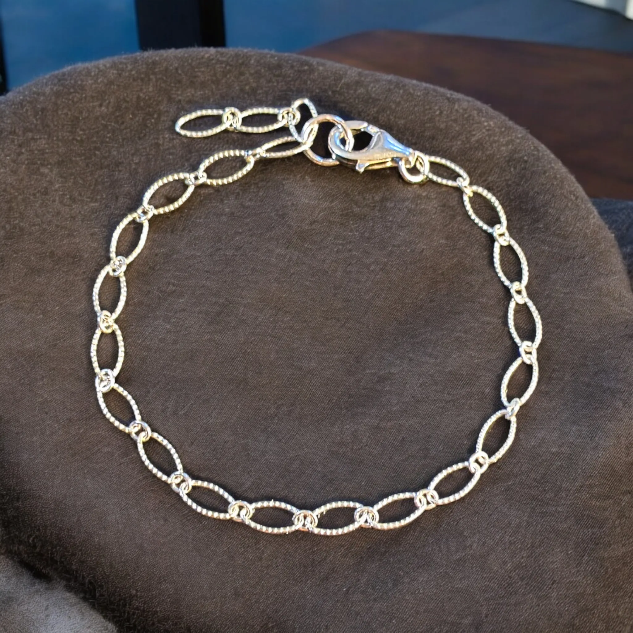 .925 Sterling Silver Textured Charm Bracelet Base - D.I.Y. - BUILD YOUR CHARM BRACELET!