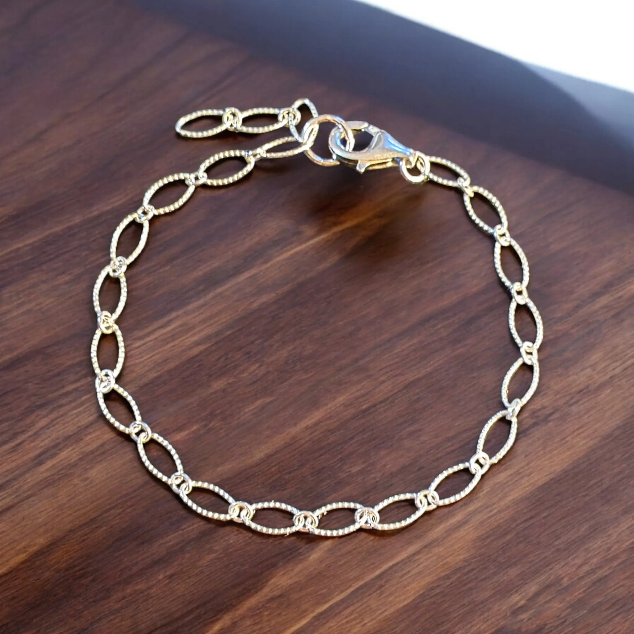 .925 Sterling Silver Textured Charm Bracelet Base - D.I.Y. - BUILD YOUR CHARM BRACELET!