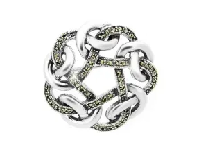925er Sterlingsilber Markasit Brosche