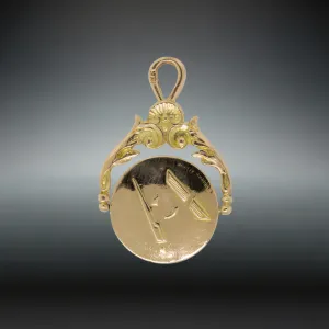 9K Yellow Gold Hidden Message Masonic Spinner Watch Fab Preowned Jewelry