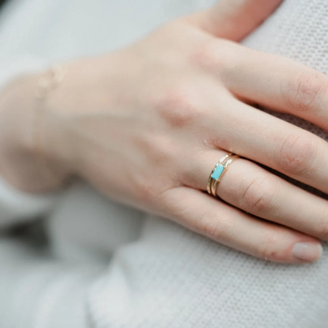9kt Gold Hammered Stackable Ring