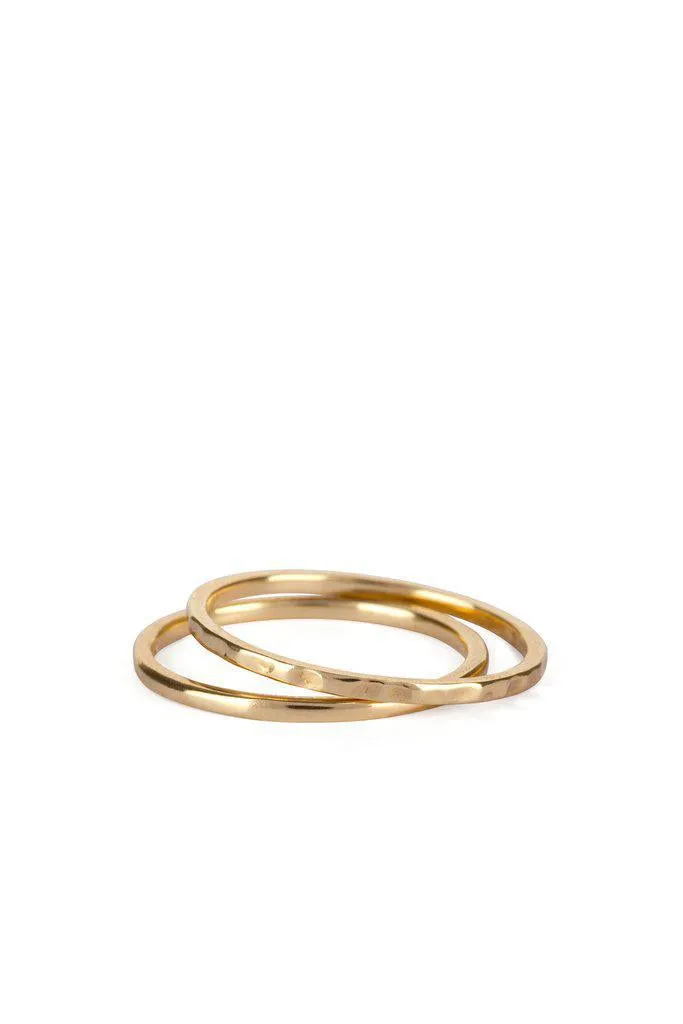 9kt Gold Hammered Stackable Ring