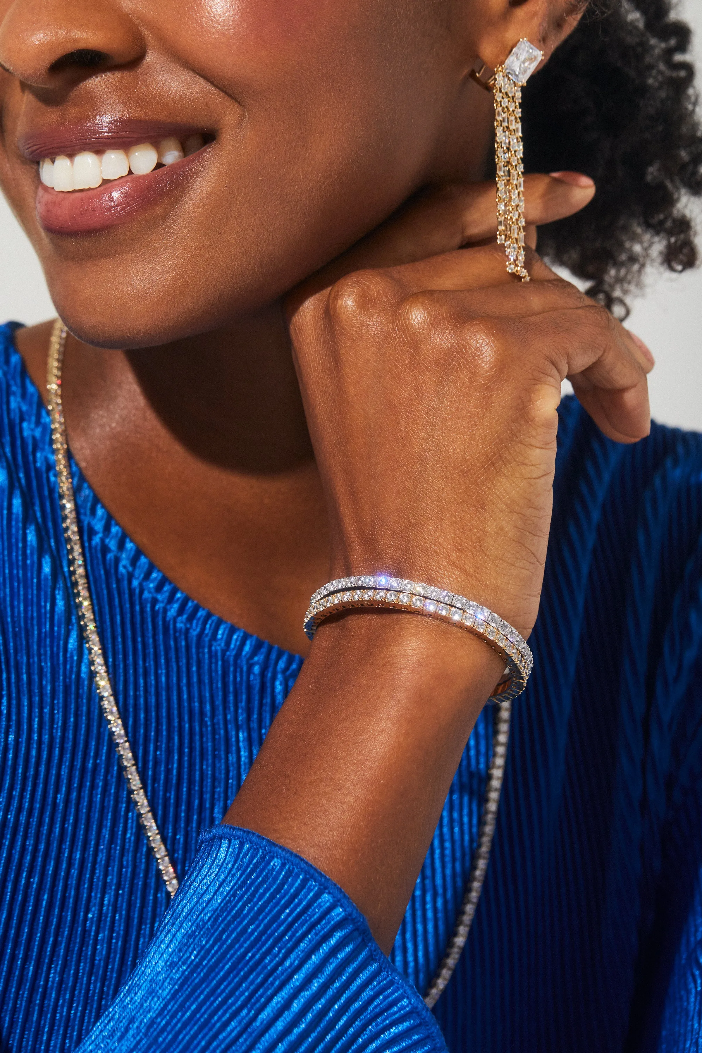 A LA CARTE CZ FRINGE CHANDELIER EARRINGS
