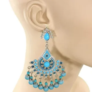 Add a Touch of Sparkle with Blue Silver Chandelier Earrings!