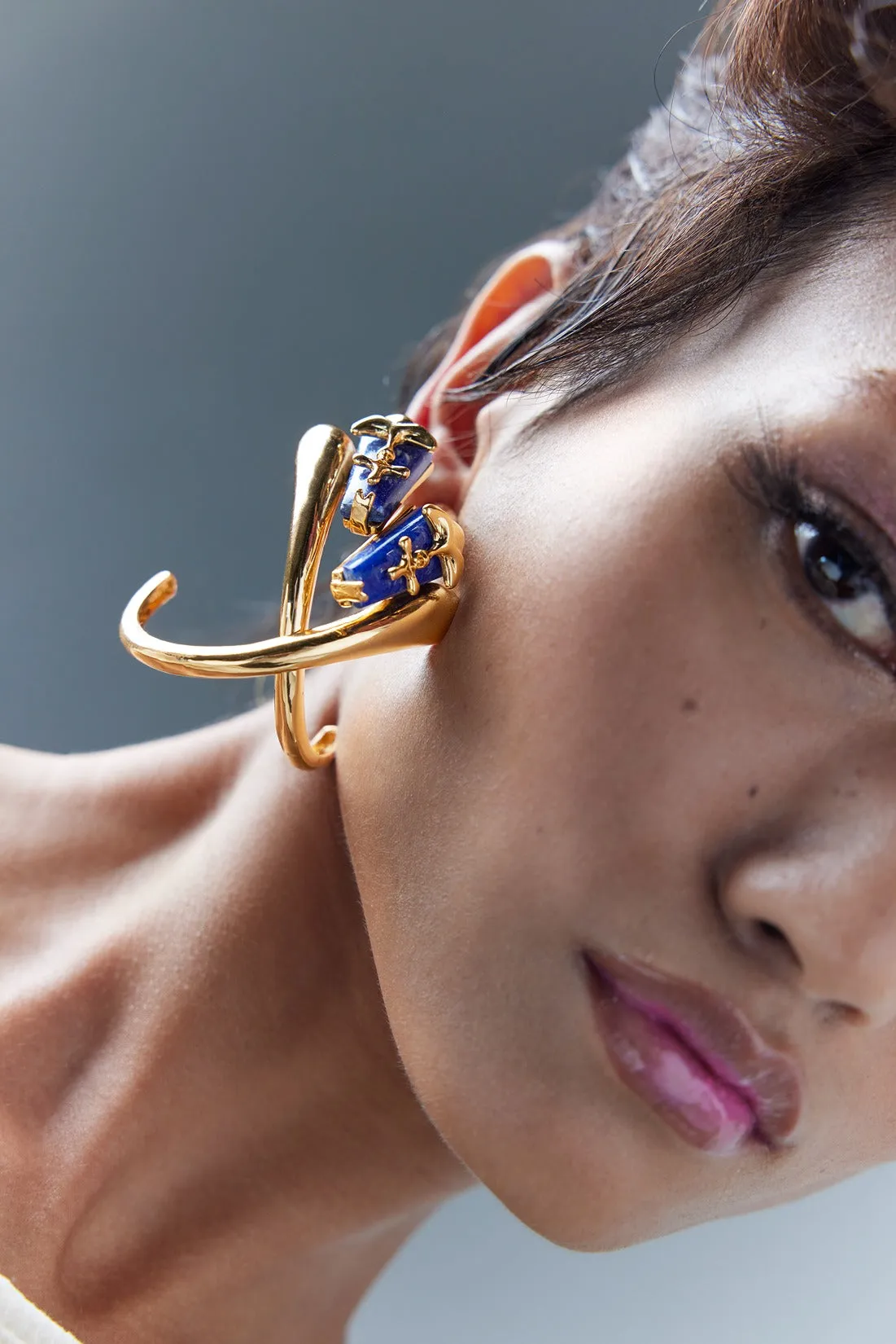 ALAYA F In Our The Lazuli Sculpt Hoop Earrings