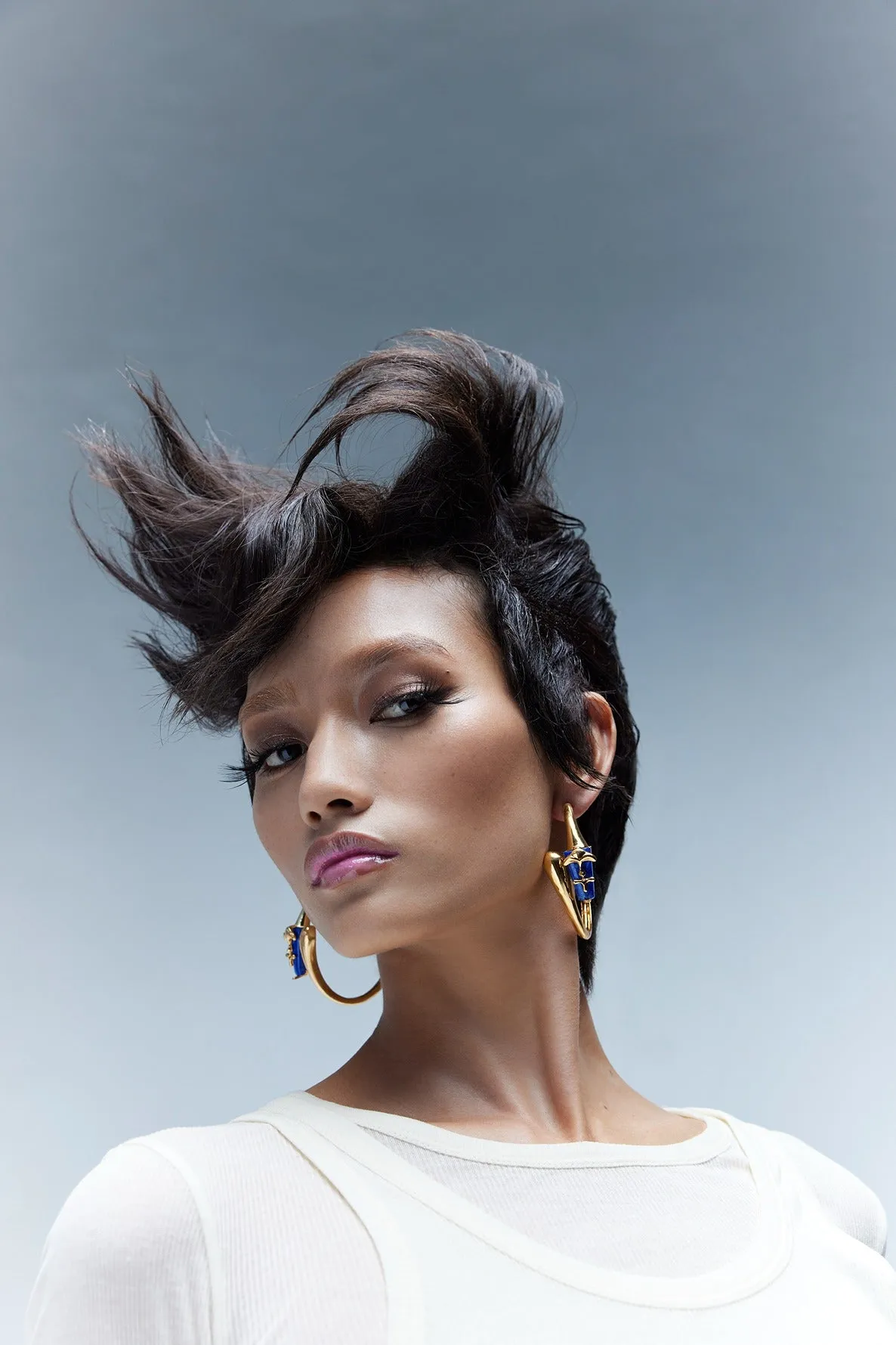 ALAYA F In Our The Lazuli Sculpt Hoop Earrings