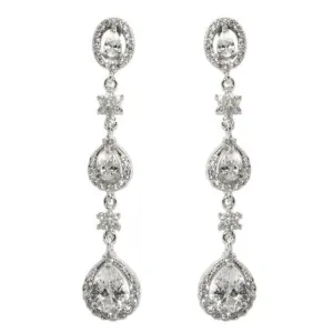 Alina Pear Drop Dangle Chandelier Earrings | 55mm