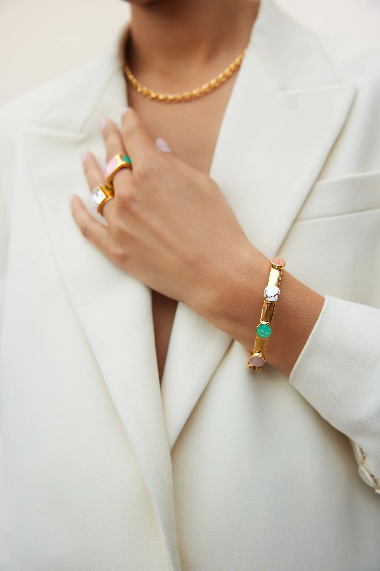 Anna Beck Multi-Stone Cuff Bangle