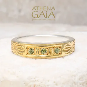 Anthemion Stackable Gold Face Band Ring