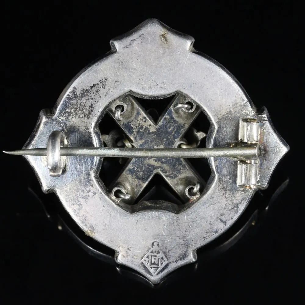 Antique Victorian Scottish Brooch Agate Circa 1860