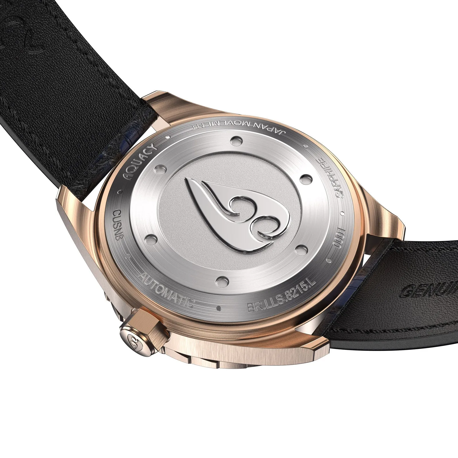 Aquacy Bronze CuSn8 Men's Lapis Lazuli Watch Automatic with Leather  200M