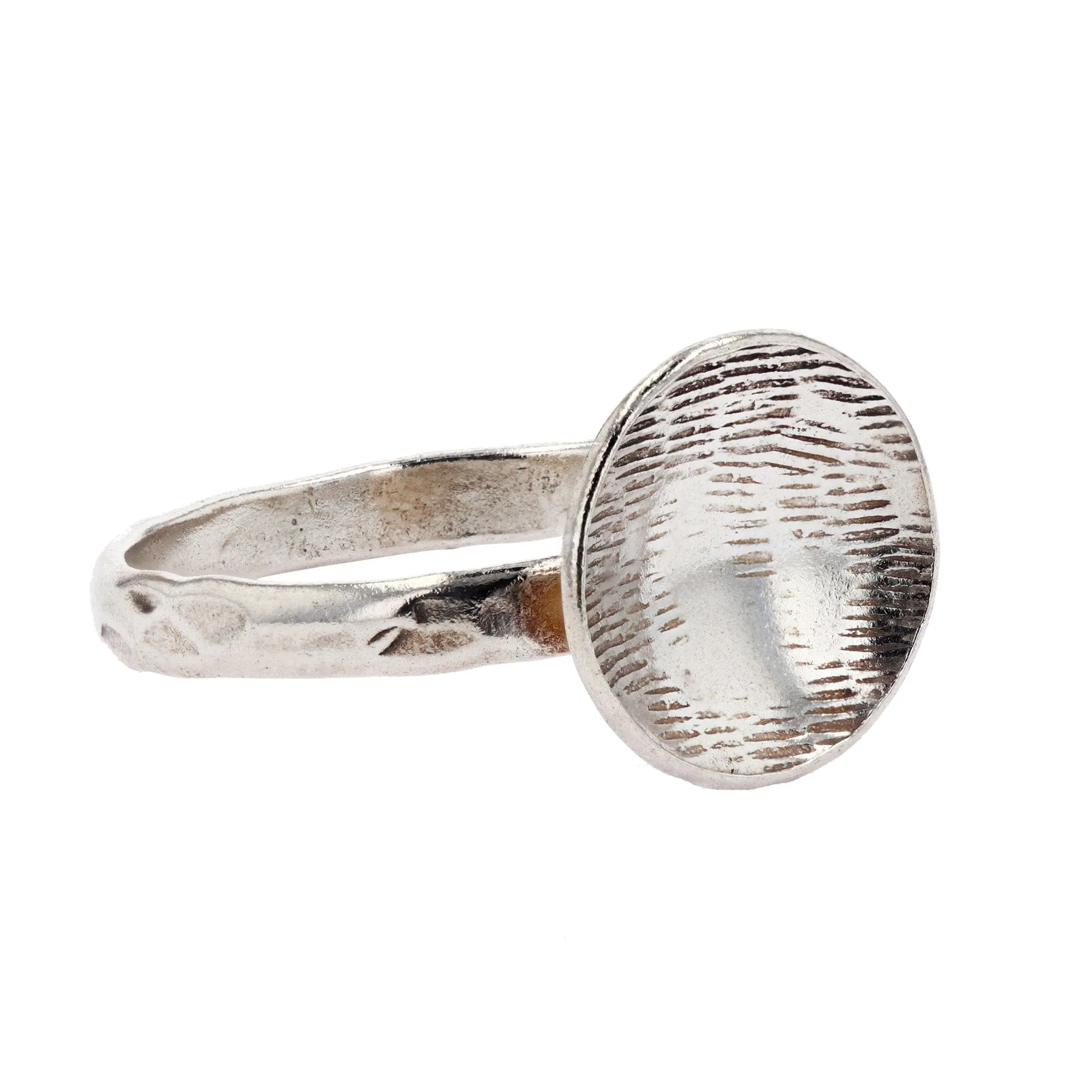 Arianna Nicolai Sterling Silver Domed Disc Textured Ring