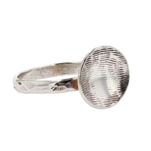 Arianna Nicolai Sterling Silver Domed Disc Textured Ring