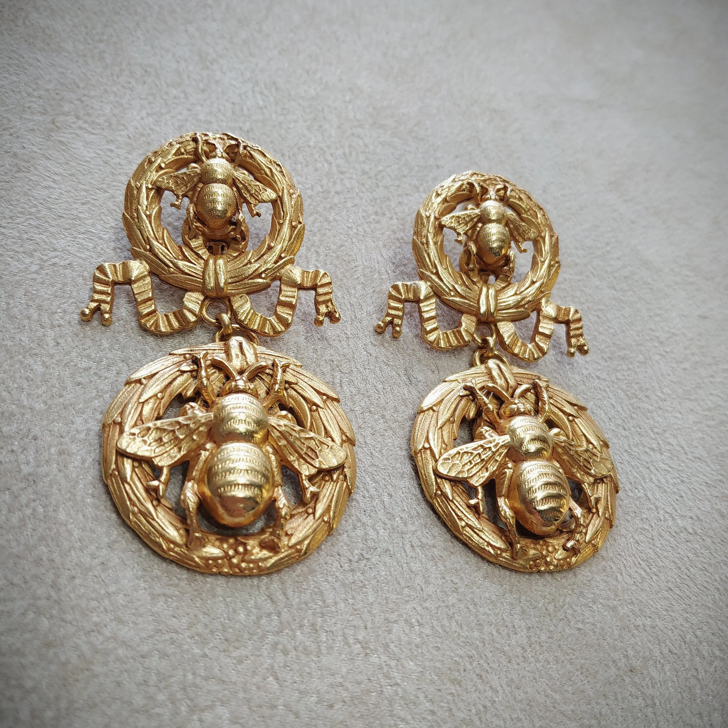 Askew London Golden Bee statement earrings