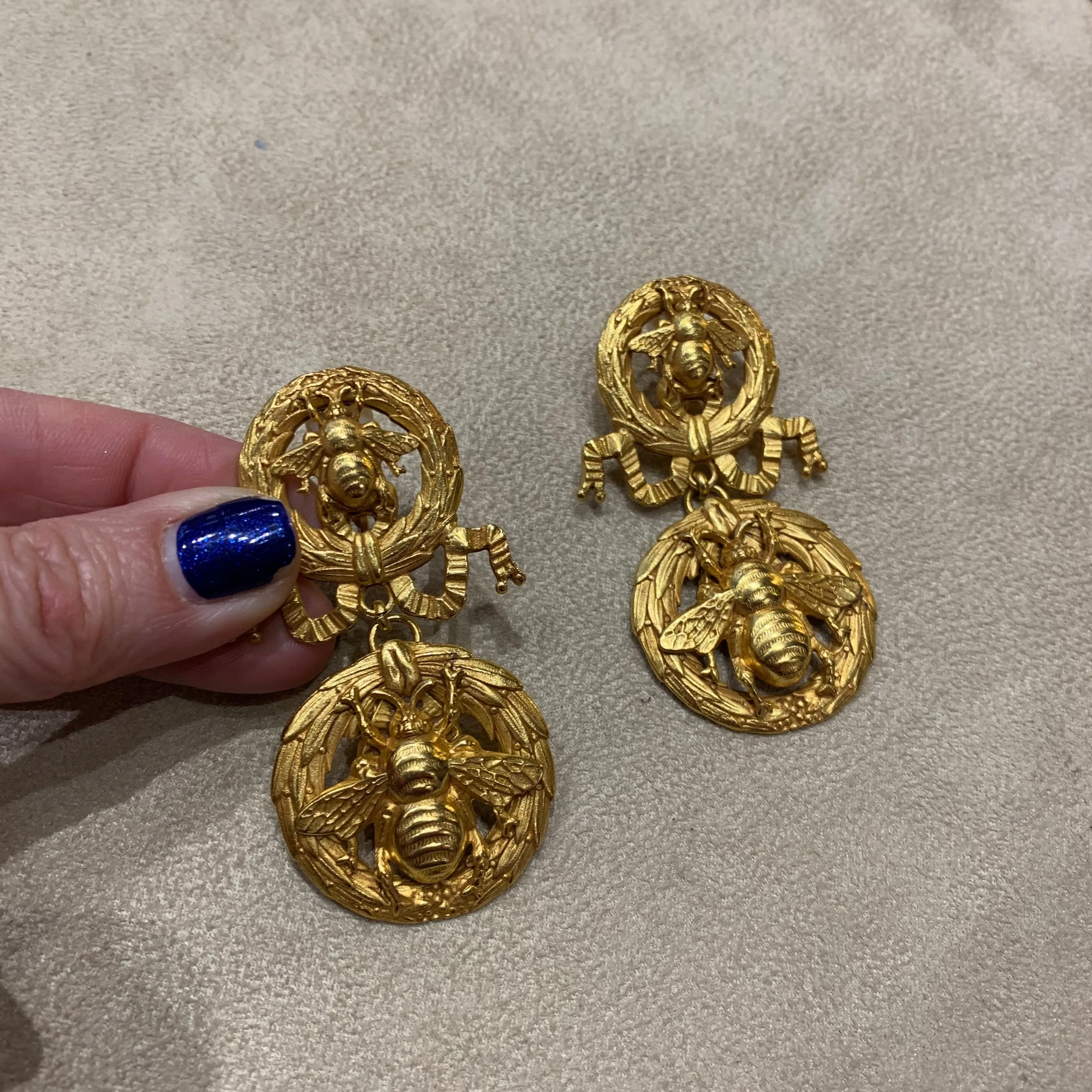 Askew London Golden Bee statement earrings