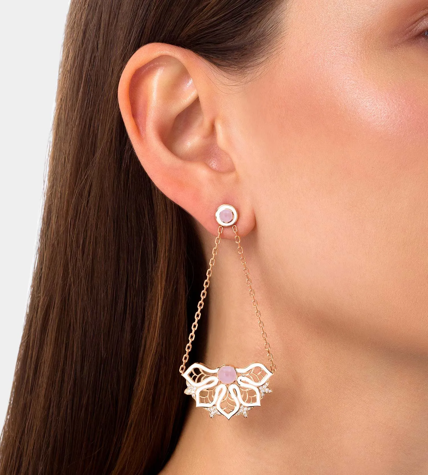 Aura rise white earrings