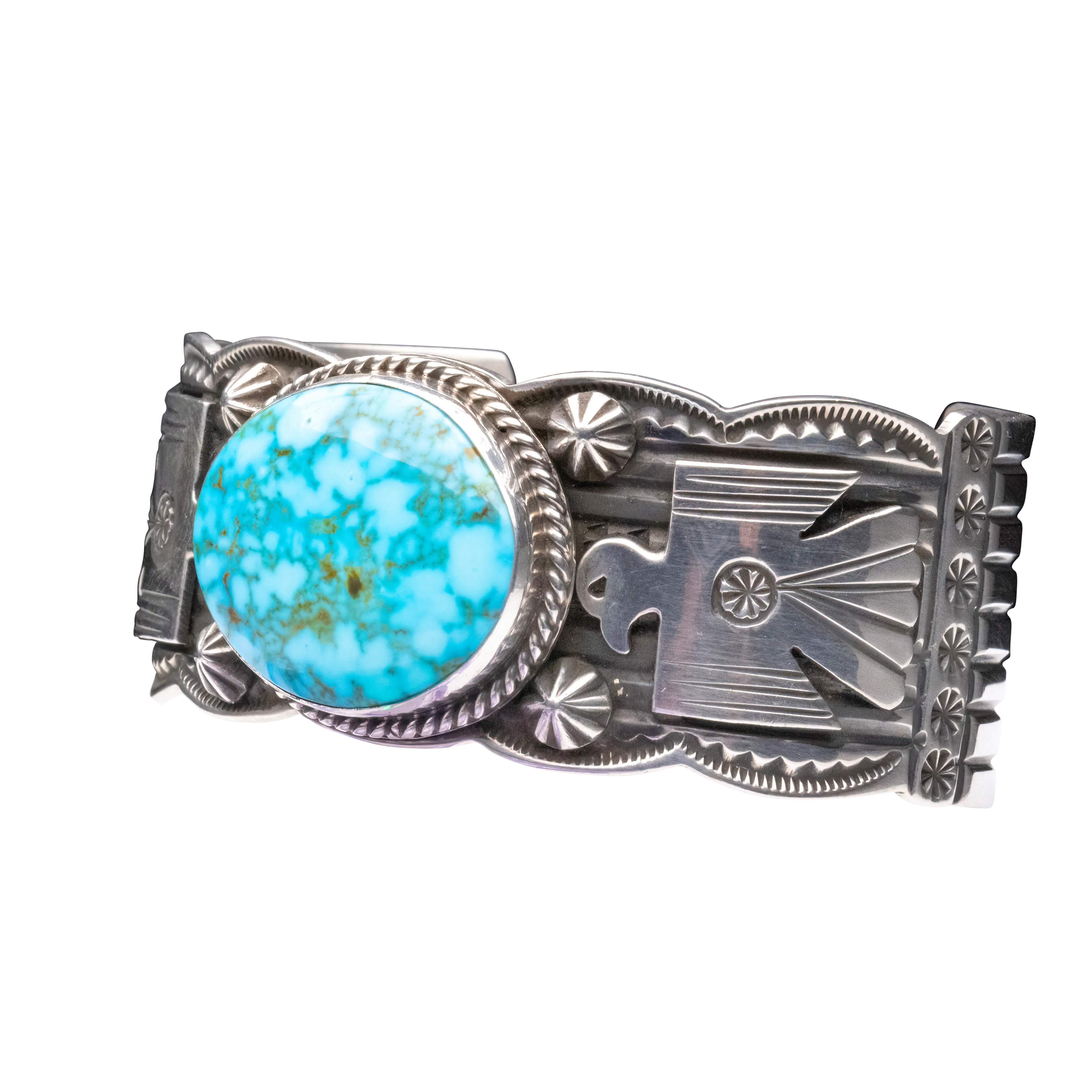 Birdseye Kingman Turquoise Thunderbird Bracelet | Andy Cadman