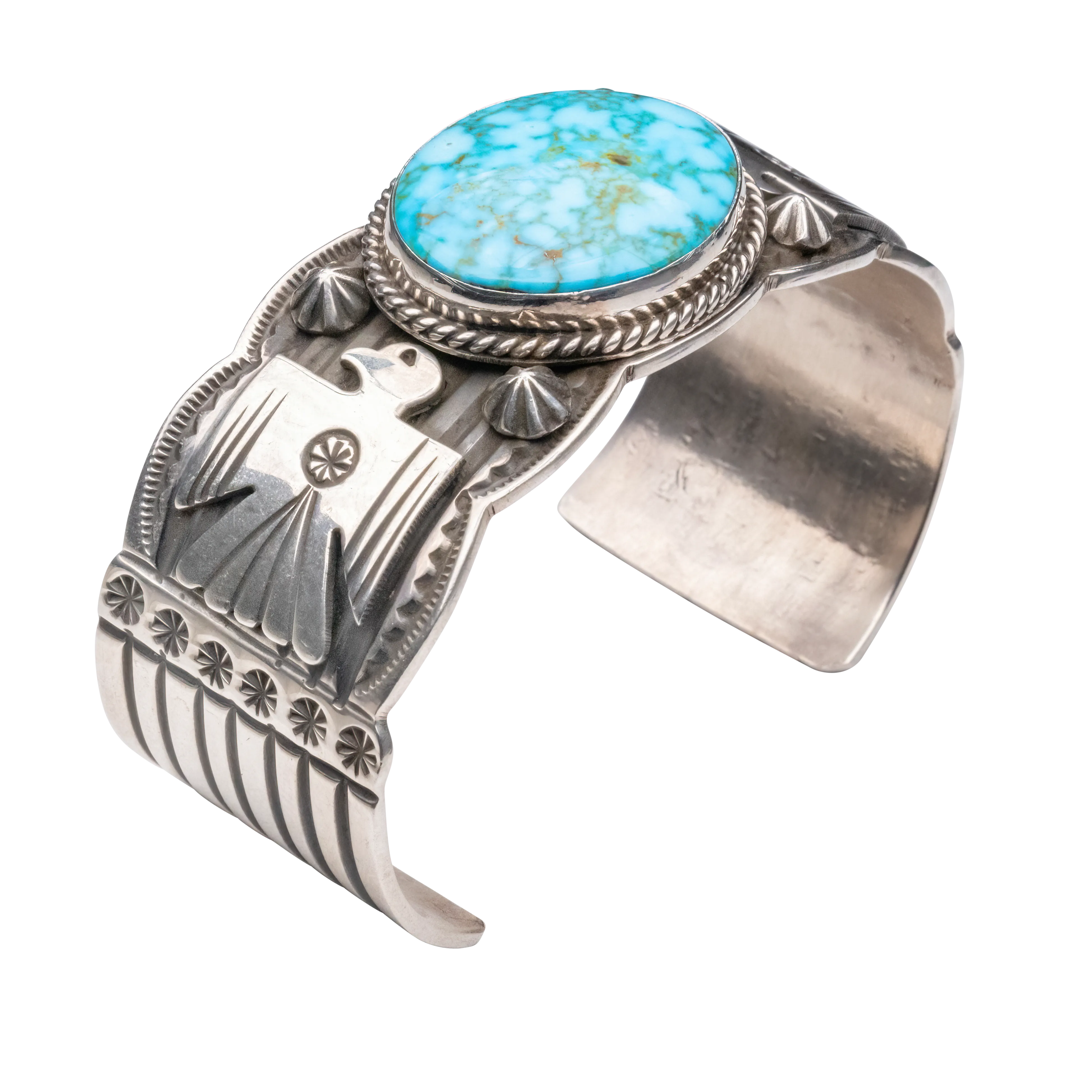 Birdseye Kingman Turquoise Thunderbird Bracelet | Andy Cadman